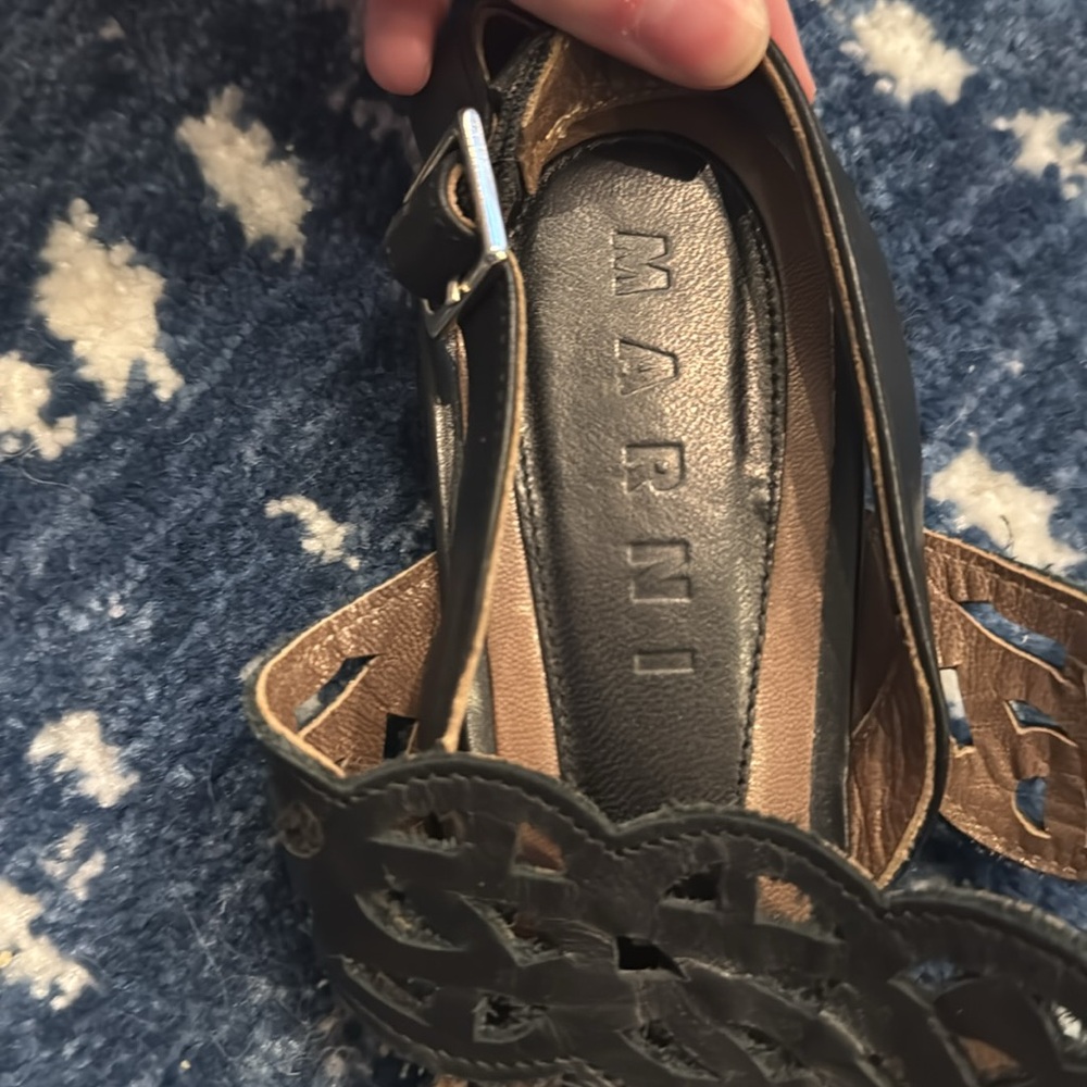 Marni Black Cutout Slingback Sandals - Picture 2 of 5